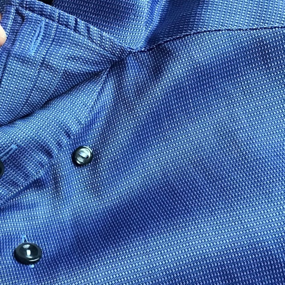 ETON contemporary blue textured  dress cotton shirt Sz 16 made in Estonia 🇪🇪 - Picture 4 of 8